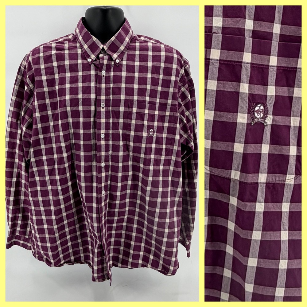 CINCH Mens Large Purple White Plaid Western Button Down Shirt L Sleeve‎ Classic
